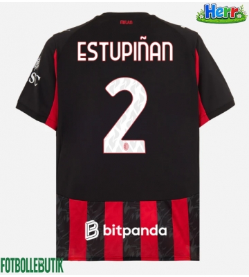 AC Milan Pervis Estupinan #2 Hemmatröja 2025-26 Kortärmad